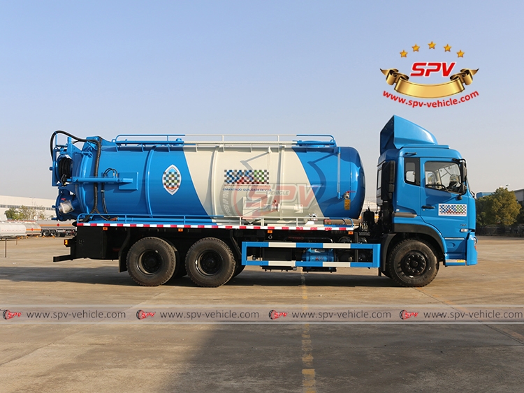 16 CBM Combined Vacuum Jetting Truck DongFeng - Right Side View 16 CBM Combined Vacuum Jetting Truck DongFeng - Right Side View